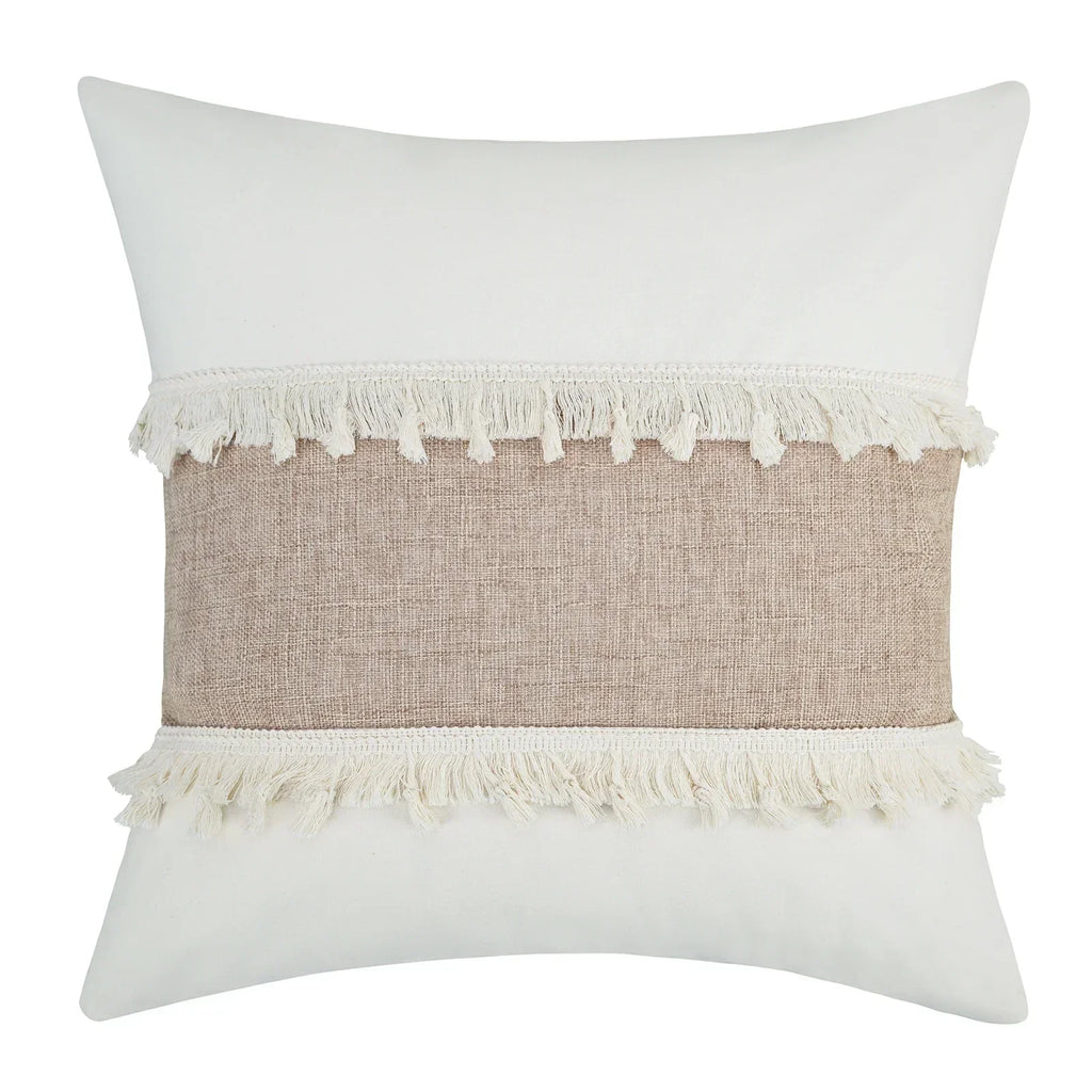 Patterned Beige Boho Throw Pillow