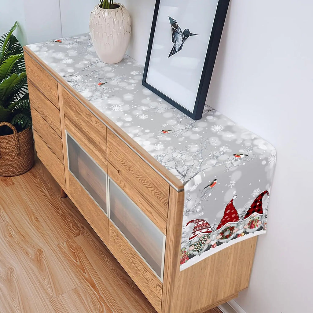 Winter Wonderland Decorative Tablecloth with Ice Crystal Design