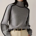 Cozy Striped Turtleneck Sweater for Women