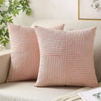 Plush Striped Cushion Cover