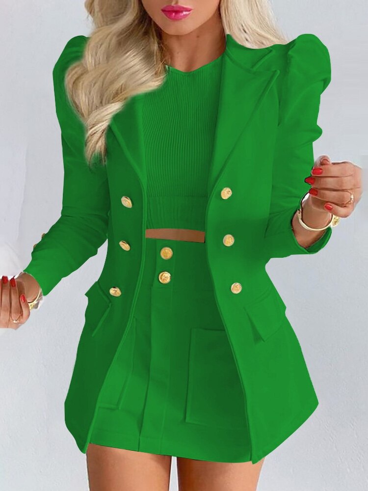 Naomi - Chic 2-Piece Blazer and Skirt Ensemble
