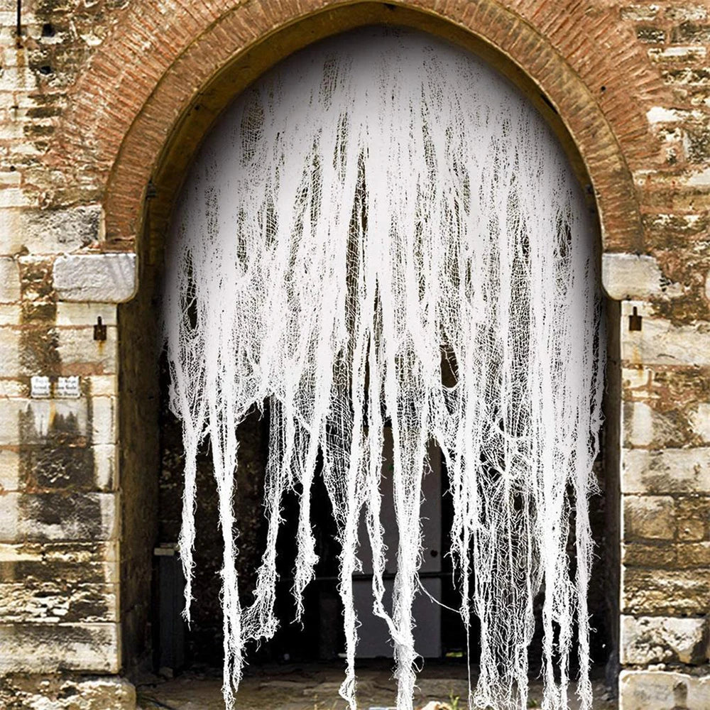 Spooky Blood-Dripped Cheesecloth Door Curtain — Perfect Halloween and Horror Party Decor