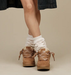 Cognac Women's Plateau Sneakers with Lining