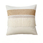 Patterned Beige Boho Throw Pillow