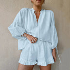 Junae - Breezy Summer Outfit with Top and Shorts
