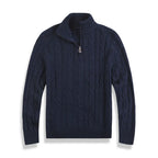 Men's Jumper – Cable Knit with Half Zip