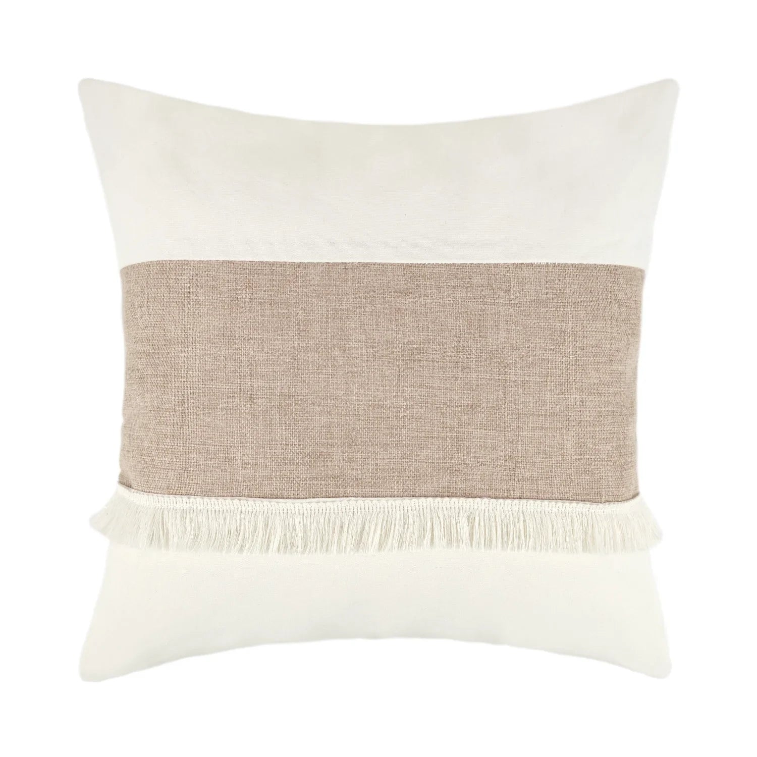 Patterned Beige Boho Throw Pillow