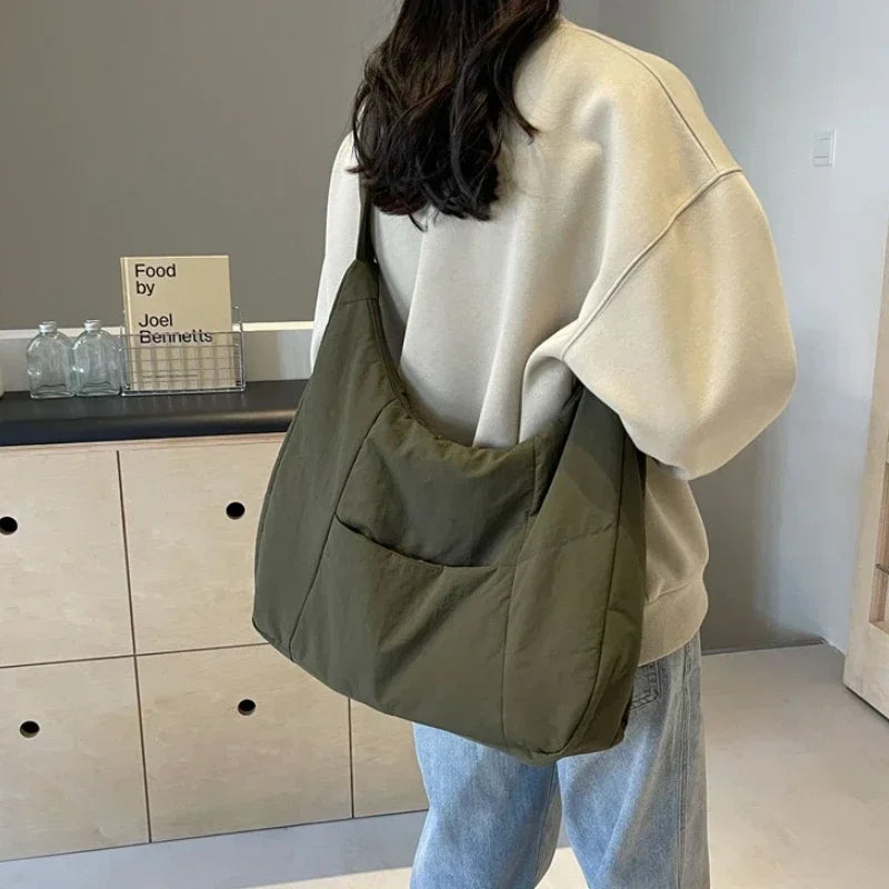 Spacious Shoulder Bag with Front Pockets