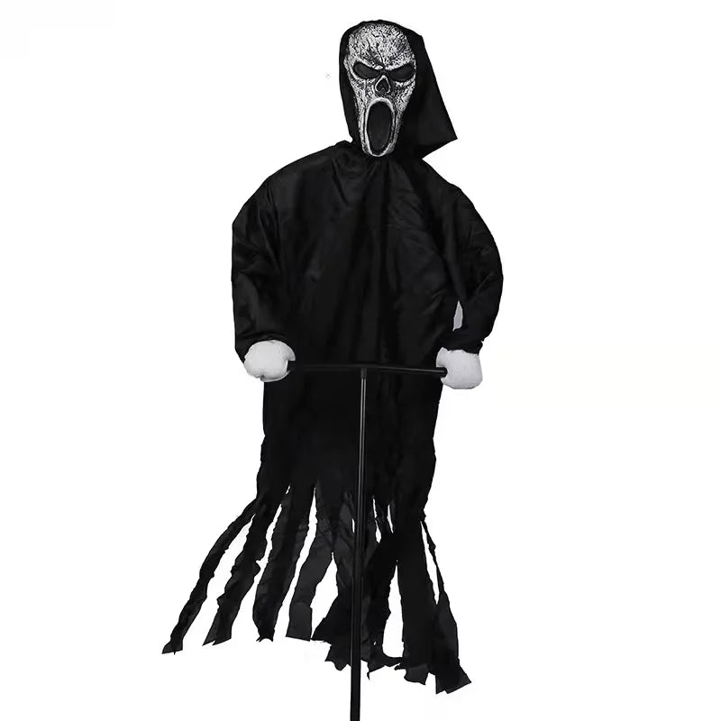Garden Hanging Ghost Scarecrow - Halloween Decor and Bird Repellent