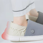 Winter Pattern Fleece-Lined Heated Slippers