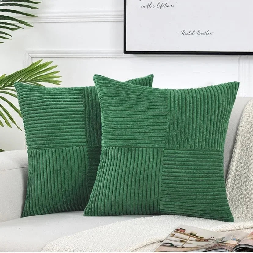 Plush Striped Cushion Cover