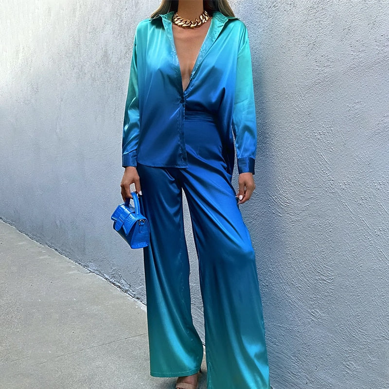 Zoey - Summer Two-Piece Set with Gradient Color Design