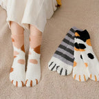 Cozy Women's Cat Paw Pattern Cotton Socks – Ultra Soft, Ideal for Winter, Size EU 35-42