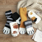 Cozy Women's Cat Paw Pattern Cotton Socks – Ultra Soft, Ideal for Winter, Size EU 35-42