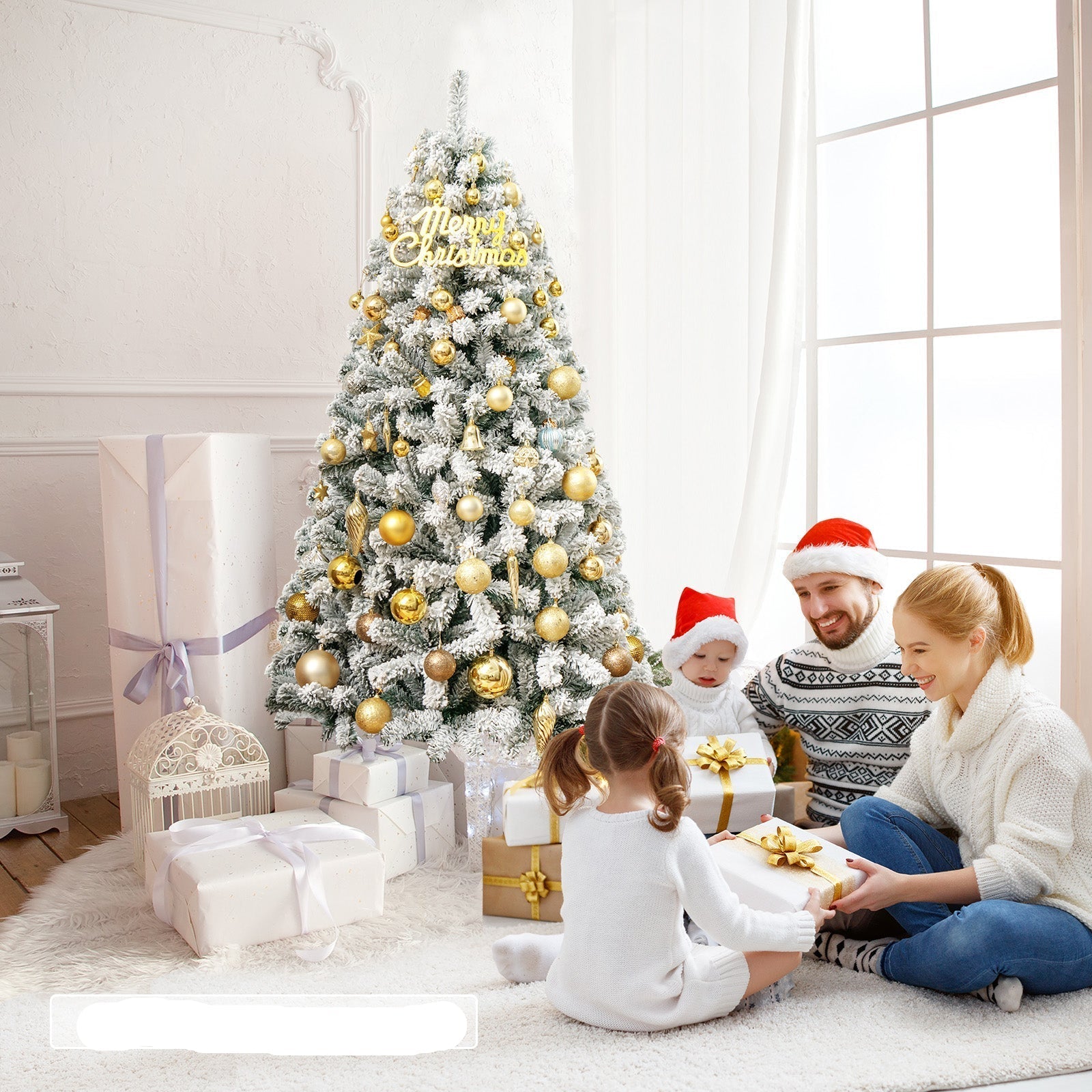180 cm Artificial Snow-Covered Christmas Tree with Lush Branches