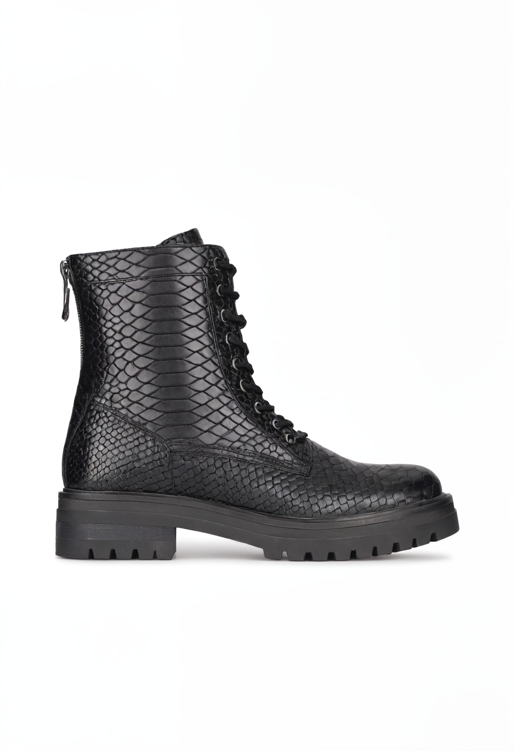 Chic Women's Snake Print Lace-Up Ankle Boots – Comfortable and Versatile Footwear