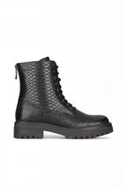 Chic Women's Snake Print Lace-Up Ankle Boots – Comfortable and Versatile Footwear