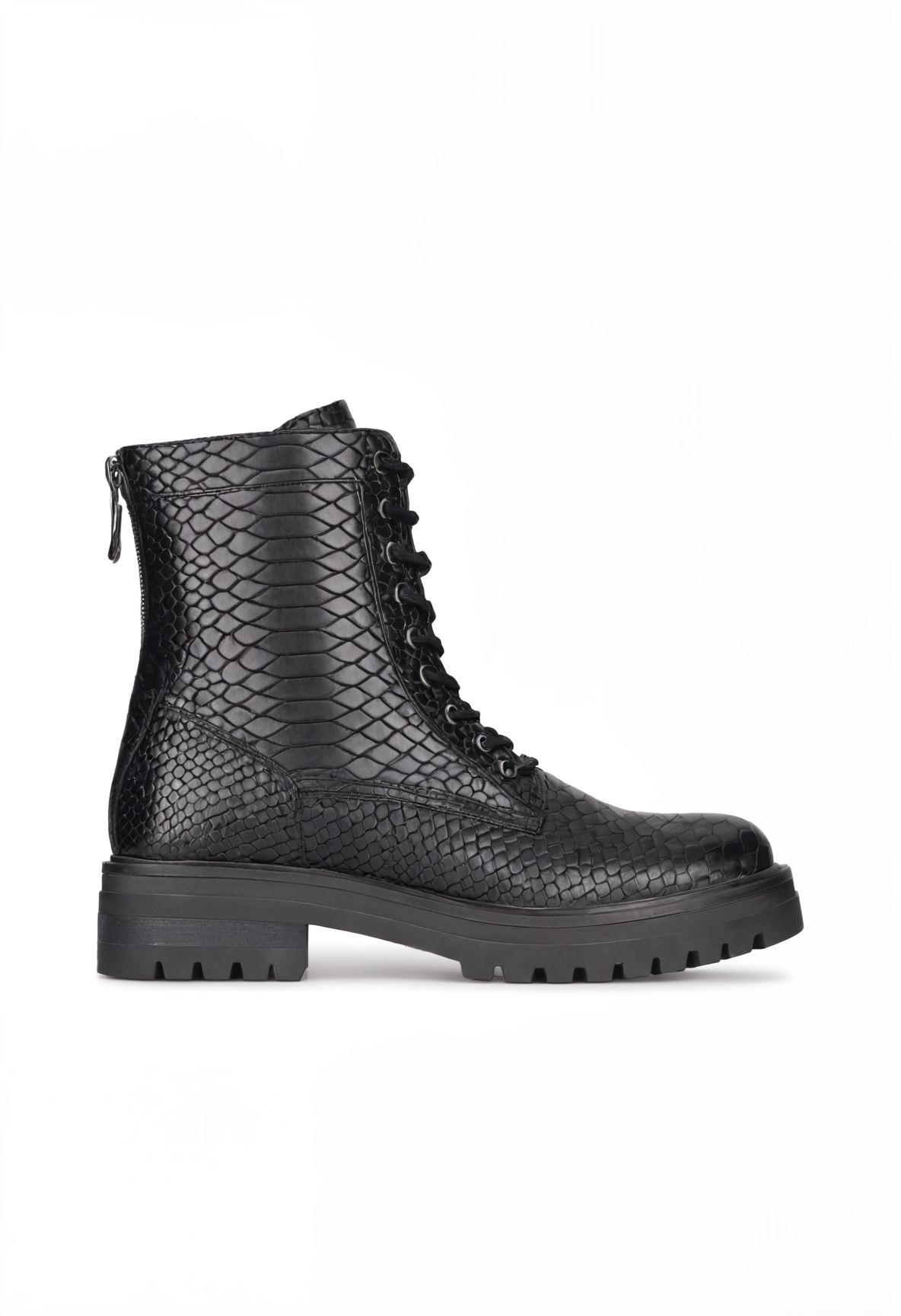 Chic Women's Snake Print Lace-Up Ankle Boots – Comfortable and Versatile Footwear