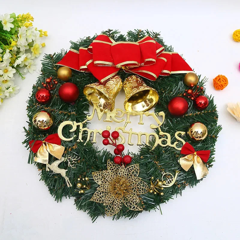 Artificial Christmas Greenery Set – Wreath and Garland Decorations for Indoor and Outdoor Use