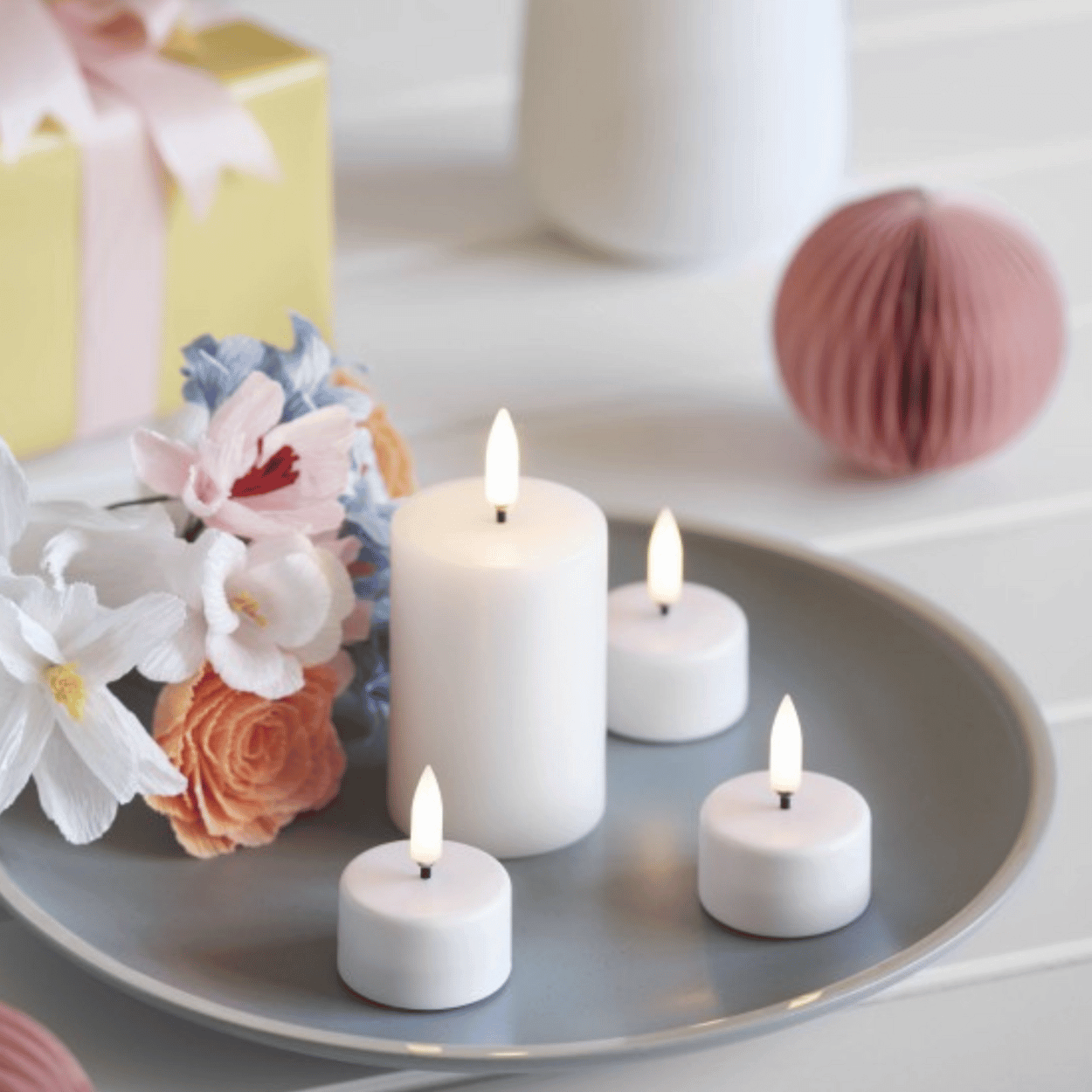 Minimalist White LED Candles for Elegant Interiors