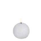 Winter-Themed Flame-Free Candle with Decorative Glitter Accent