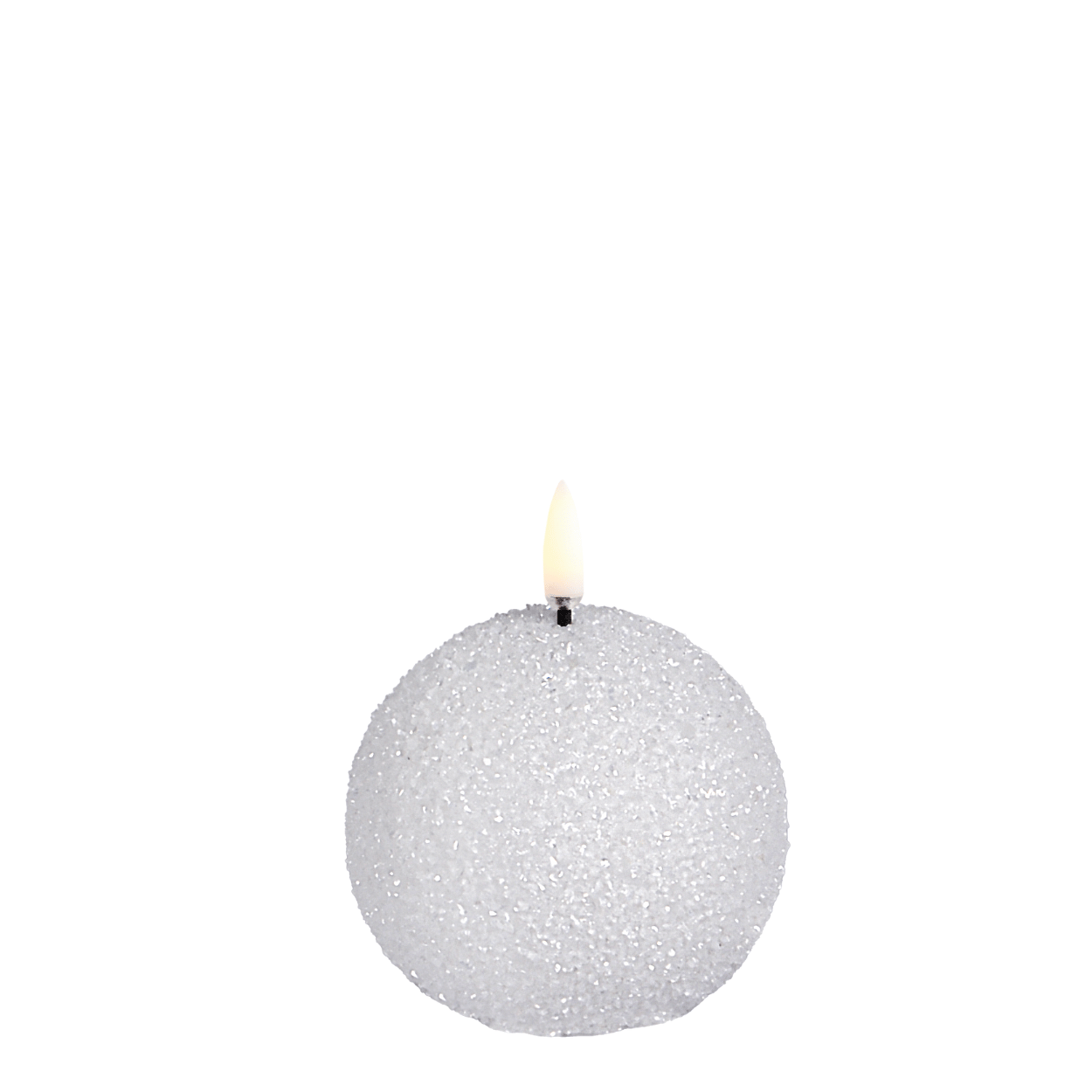 Winter-Themed Flame-Free Candle with Decorative Glitter Accent