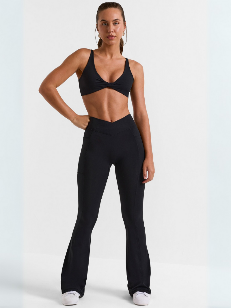 High-Waisted Flared Leggings with Shaping Effect for Women
