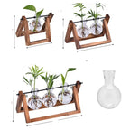 Contemporary Hydroponic Planter with Wooden Stand