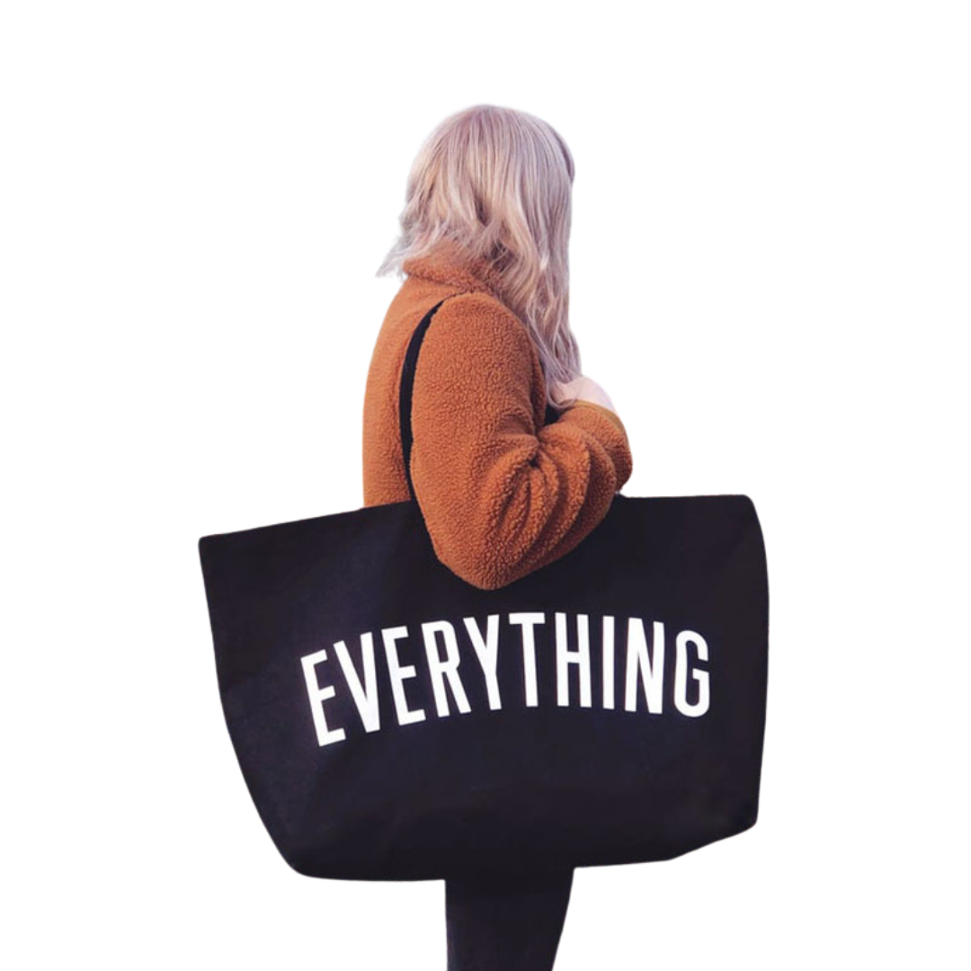 Mariam - Oversized Tote Bag Featuring 'Everything' Design