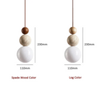 Contemporary Travertine and Mahogany Pendant Light - NaturaLuxe Collection