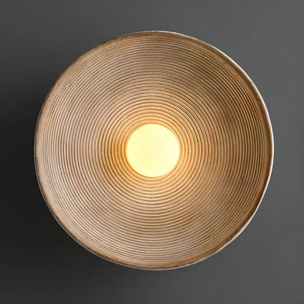 Wabi-Sabi Japanese Wall Lamp - ZenGlow Round Design