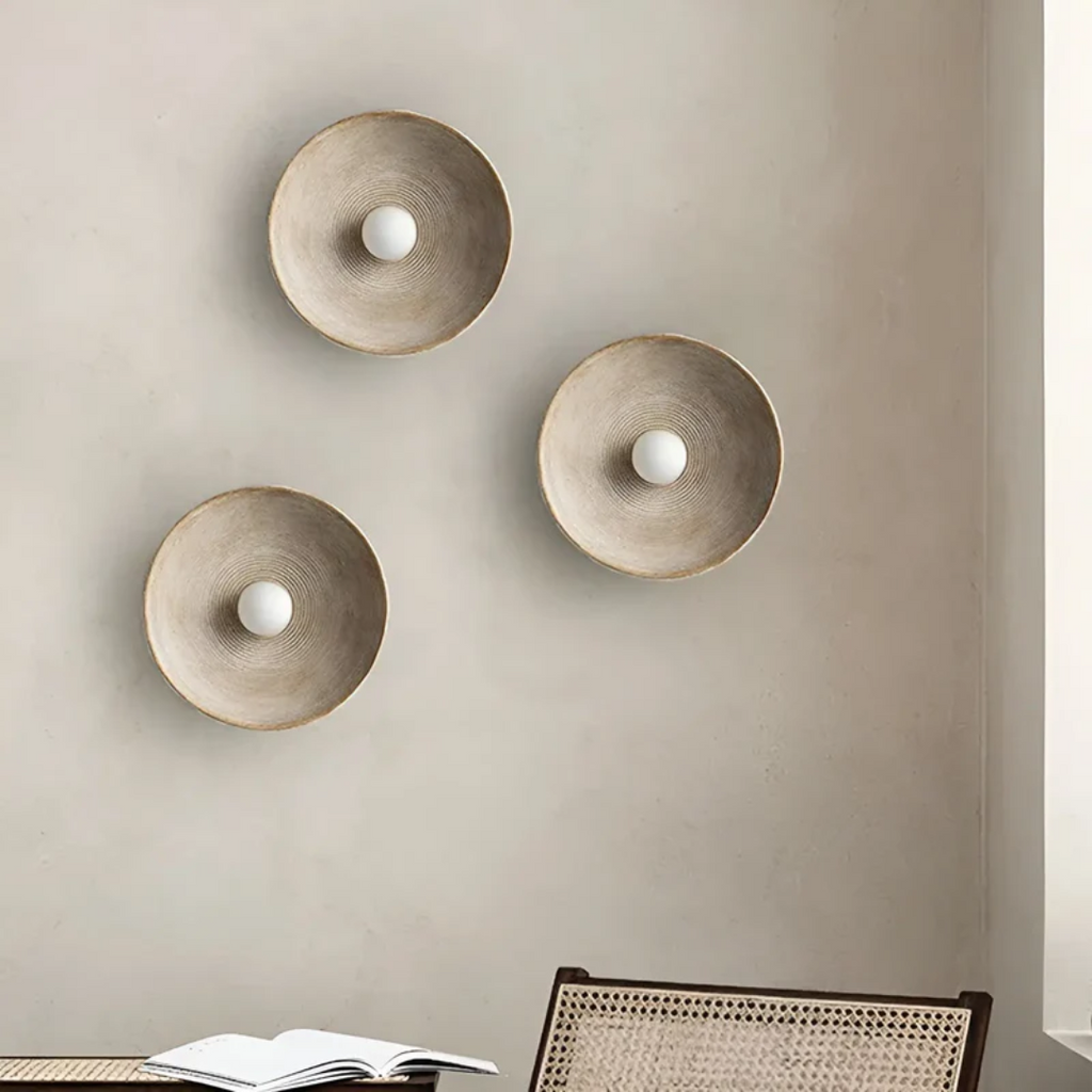 Wabi-Sabi Japanese Wall Lamp - ZenGlow Round Design