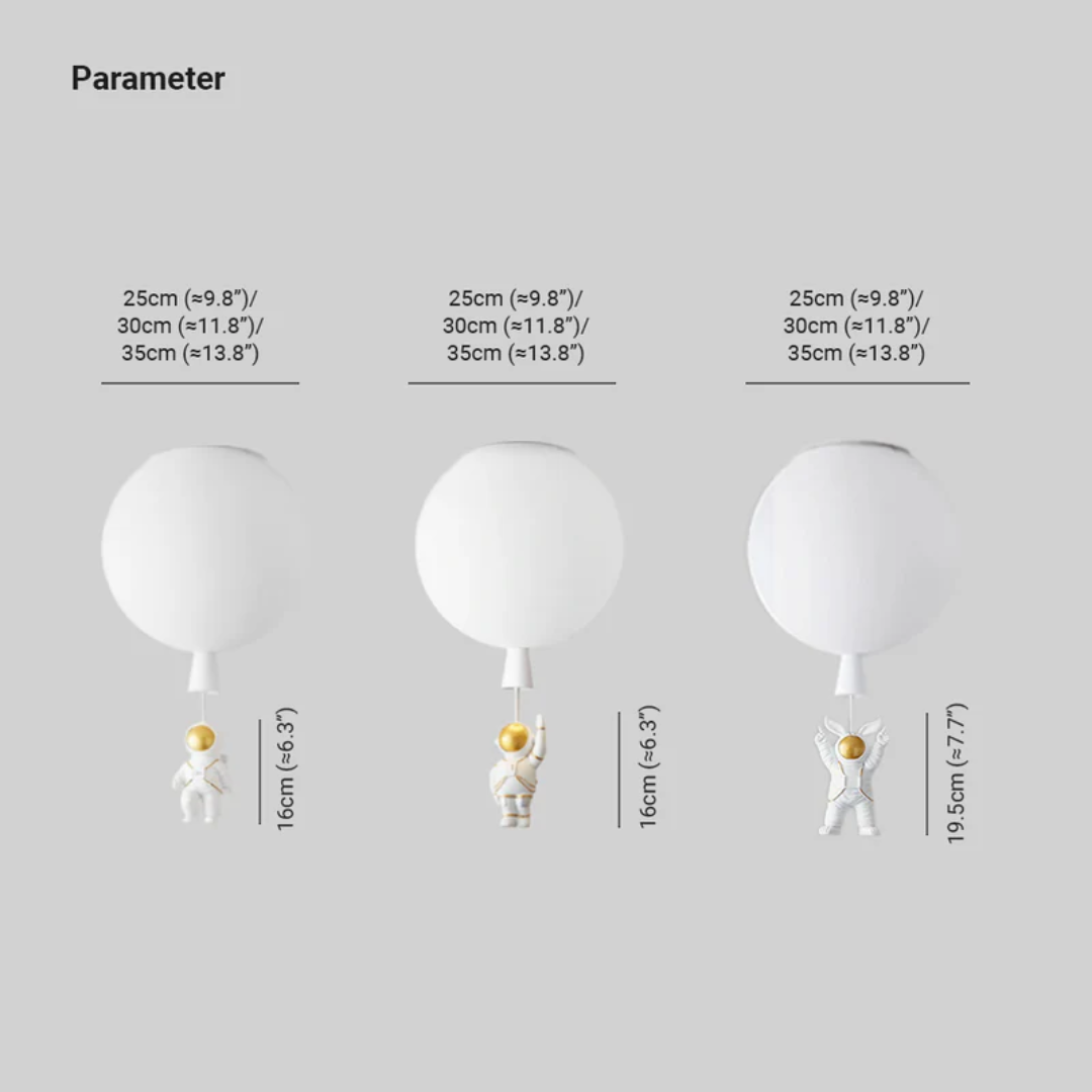 CosmoGlow Modern LED Ceiling Lamp - Moon & Astronaut Design for Kids' Rooms