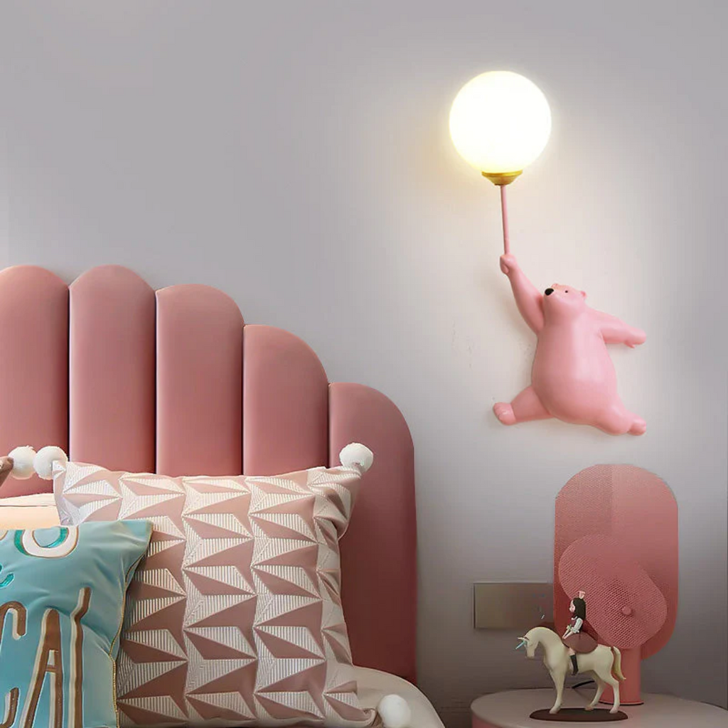 TeddyGlow Wall-Mounted Bear LED Lamp
