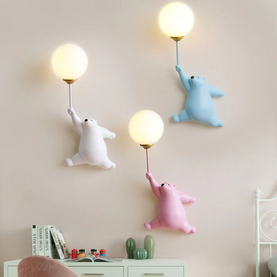 TeddyGlow Wall-Mounted Bear LED Lamp