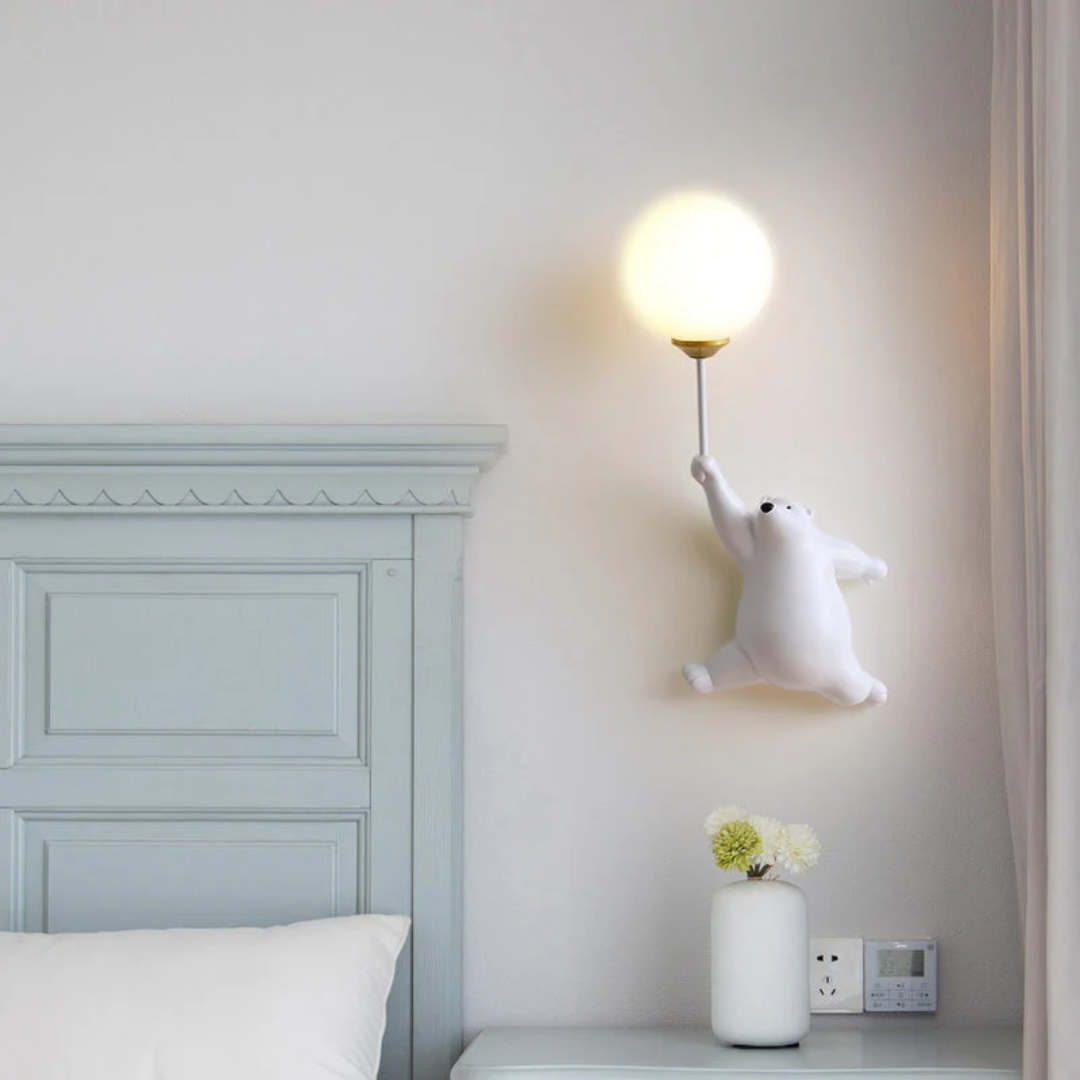 TeddyGlow Wall-Mounted Bear LED Lamp