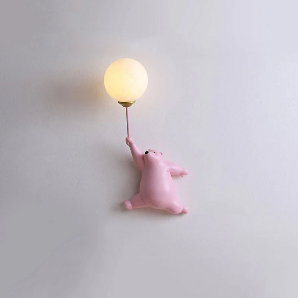 TeddyGlow Wall-Mounted Bear LED Lamp