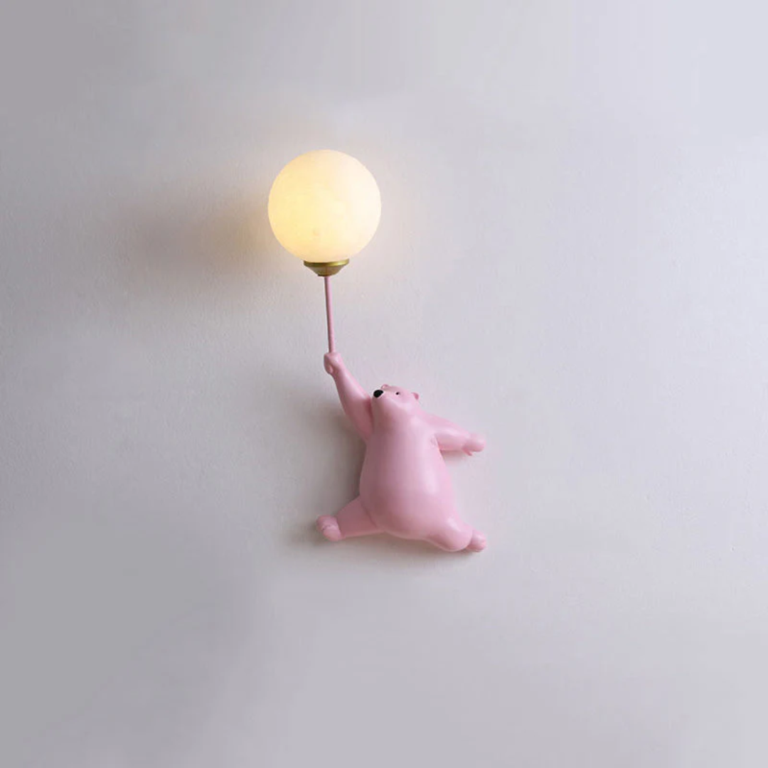 TeddyGlow Wall-Mounted Bear LED Lamp