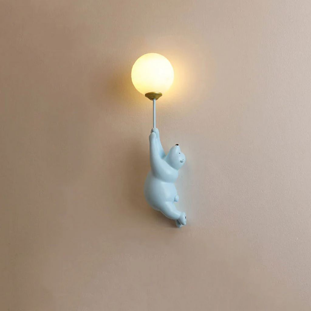 TeddyGlow Wall-Mounted Bear LED Lamp