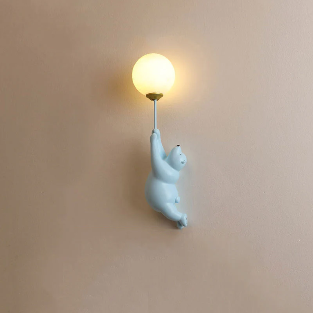 TeddyGlow Wall-Mounted Bear LED Lamp