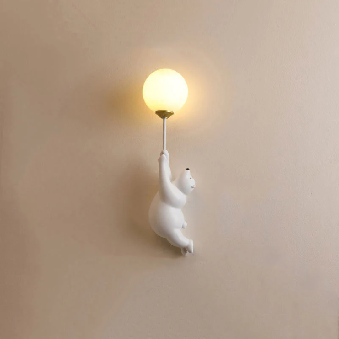 TeddyGlow Wall-Mounted Bear LED Lamp