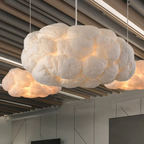 Nimbus White PVC and Cotton Hanging LED Pendant Lamp