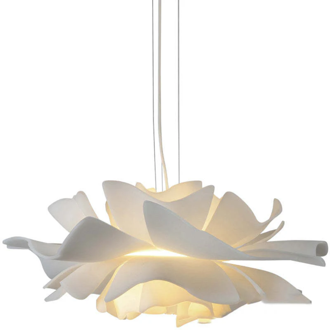 White Sophia Floral Design Metal Pendant Light