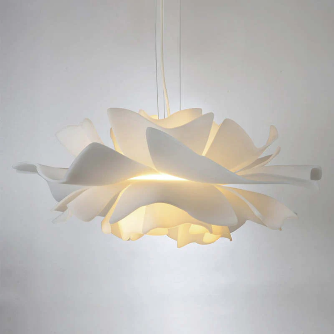 White Sophia Floral Design Metal Pendant Light