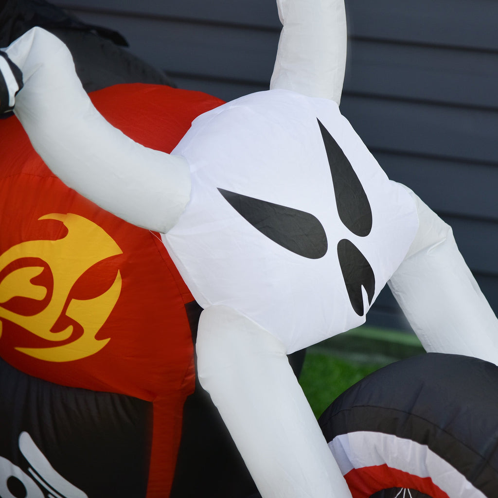 Inflatable Halloween Motorcycle Rider - Spooky LED Decoration (180×55×120 cm)