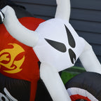 Inflatable Halloween Motorcycle Rider - Spooky LED Decoration (180×55×120 cm)