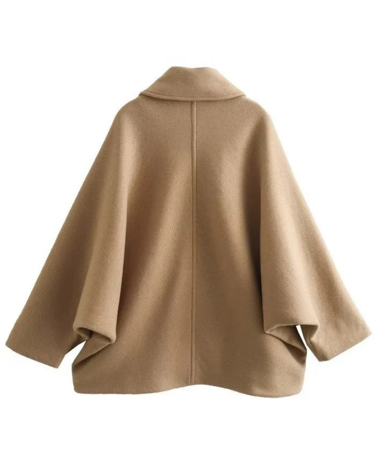 Cozy Oversized Wool Autumn Coat with Buttons – Women's