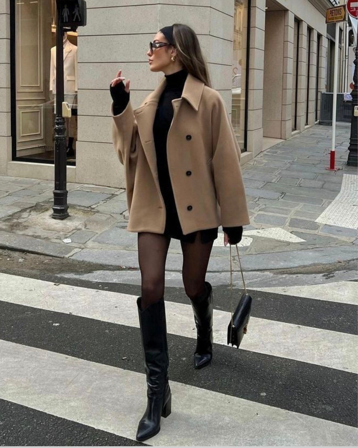 Cozy Oversized Wool Autumn Coat with Buttons – Women's
