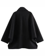 Cozy Oversized Wool Autumn Coat with Buttons – Women's