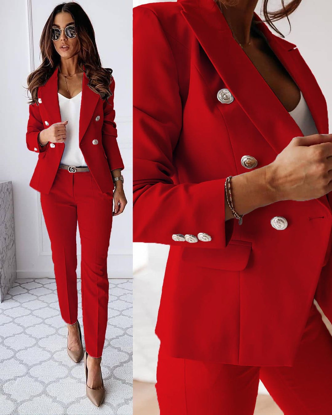 Marije-Rose - Chic Blazer and Trousers Ensemble